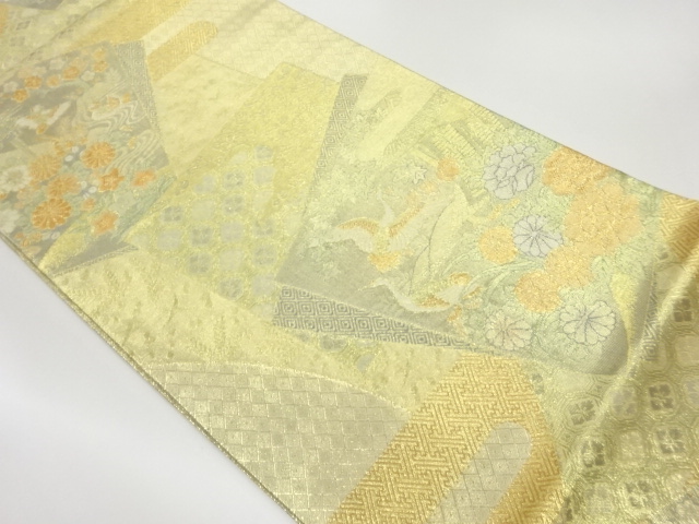 JAPANESE FUKURO OBI / SAGANISHIKI / WOVEN SHIKISHI PATTERN